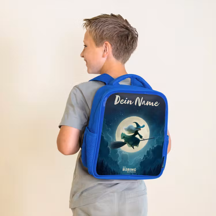 Kinderrucksack - Blau - Nachtflug über den Wald — 2