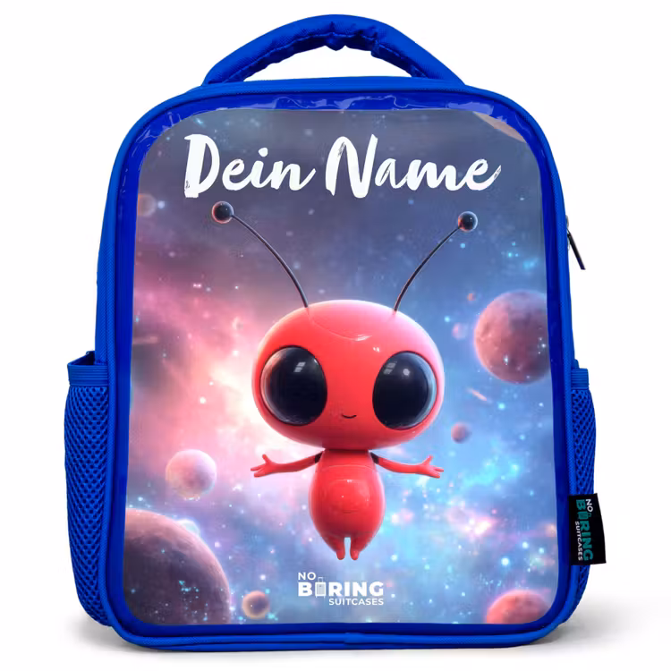 Kinderrucksack - Blau - Rotes Raumwesen im kosmischen Tanz — 1