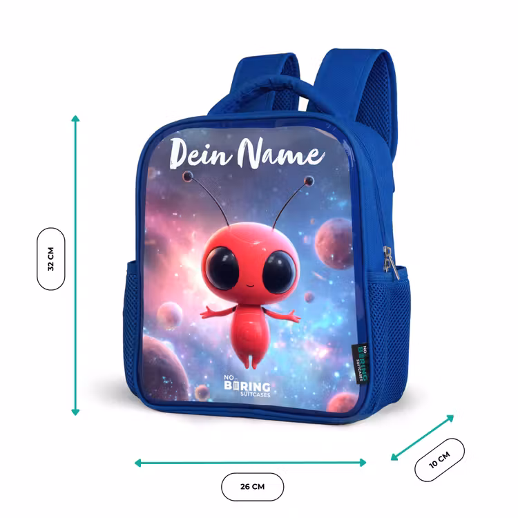 Kinderrucksack - Blau - Rotes Raumwesen im kosmischen Tanz — 6