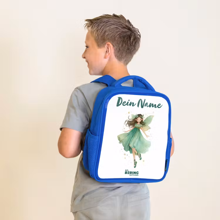 Kinderrucksack - Blau - Schwebende grüne Elfe — 2