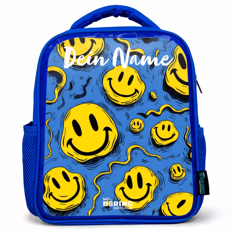 Kinderrucksack - Blau - Smiley - Blau - Gelb — 1
