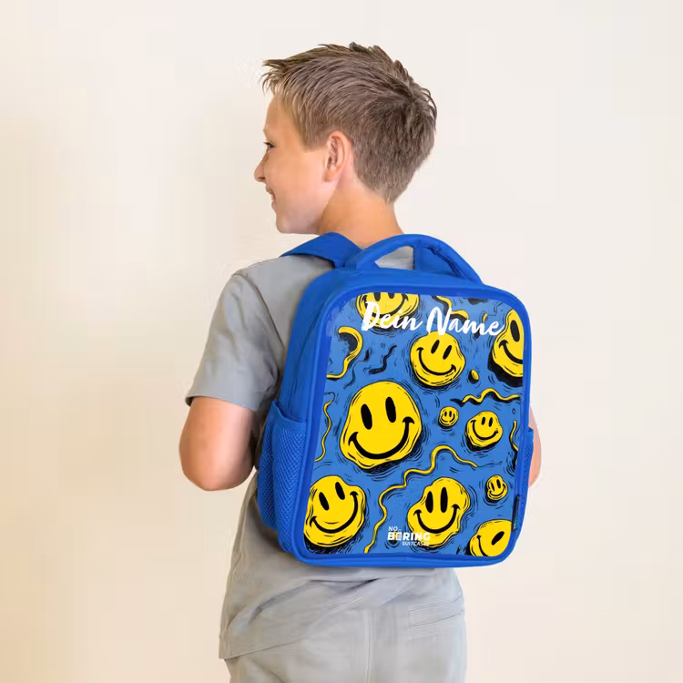 Kinderrucksack - Blau - Smiley - Blau - Gelb — 2