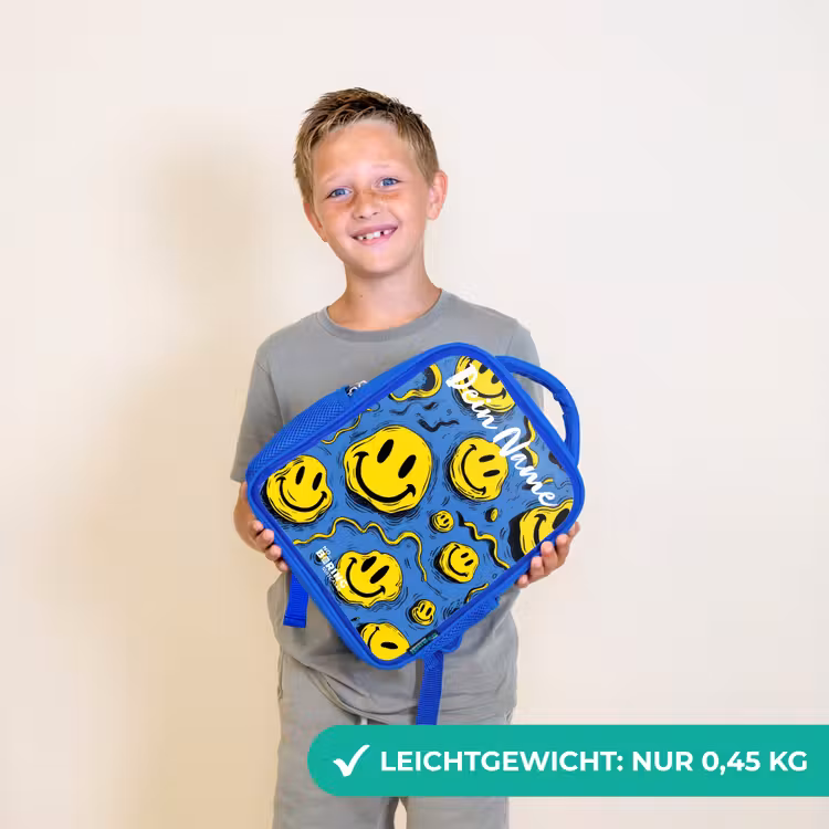 Kinderrucksack - Blau - Smiley - Blau - Gelb — 4