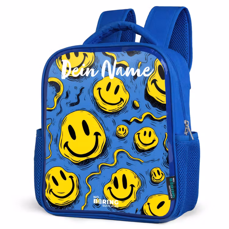 Kinderrucksack - Blau - Smiley - Blau - Gelb — 7