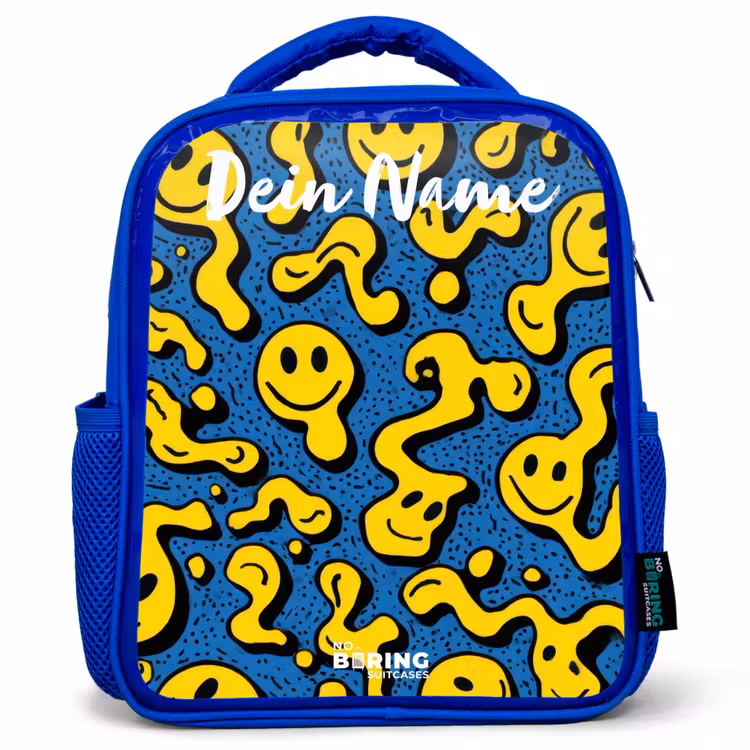 Kinderrucksack - Blau - Smiley - Gelb - Blau — 1