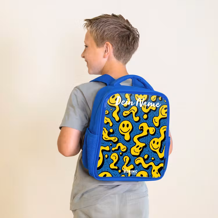 Kinderrucksack - Blau - Smiley - Gelb - Blau — 2