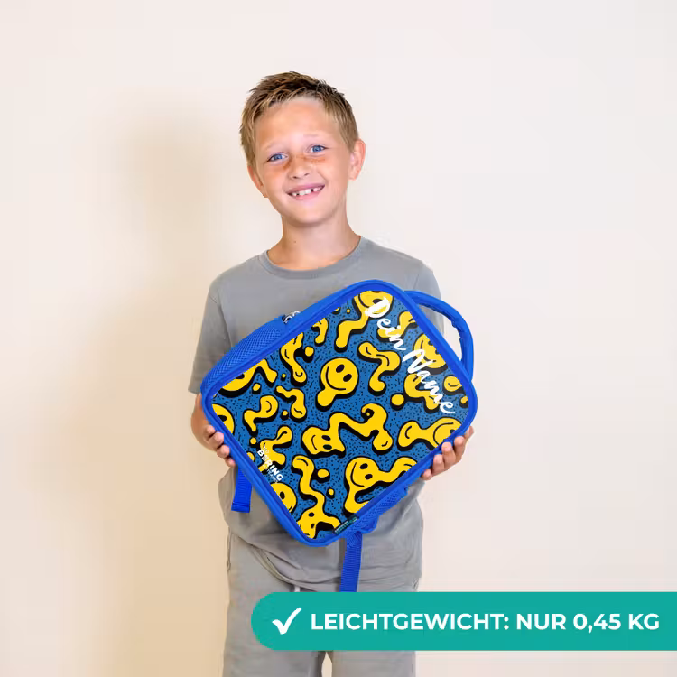 Kinderrucksack - Blau - Smiley - Gelb - Blau — 4