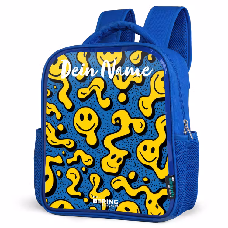Kinderrucksack - Blau - Smiley - Gelb - Blau — 7