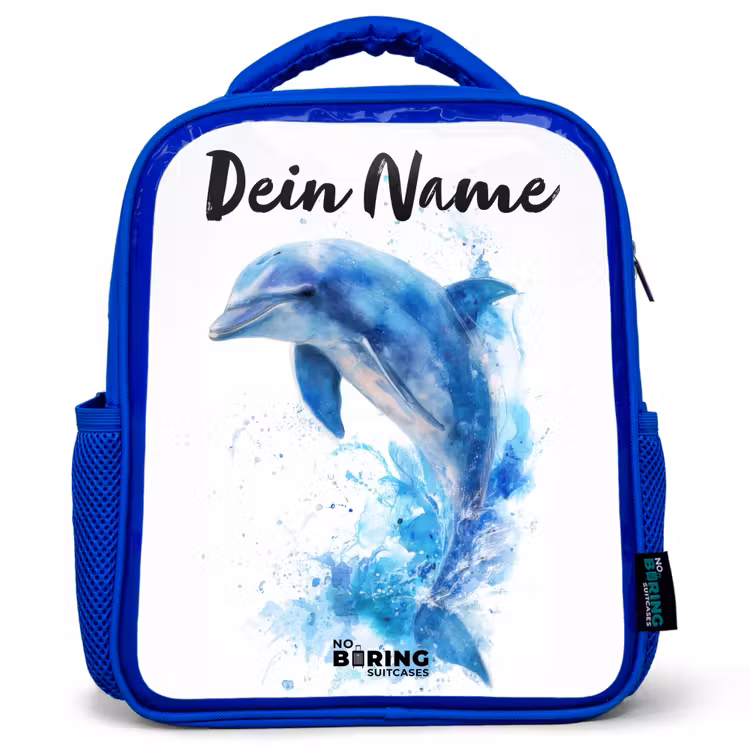 Kinderrucksack - Blau - Springender blauer Delfin — 1
