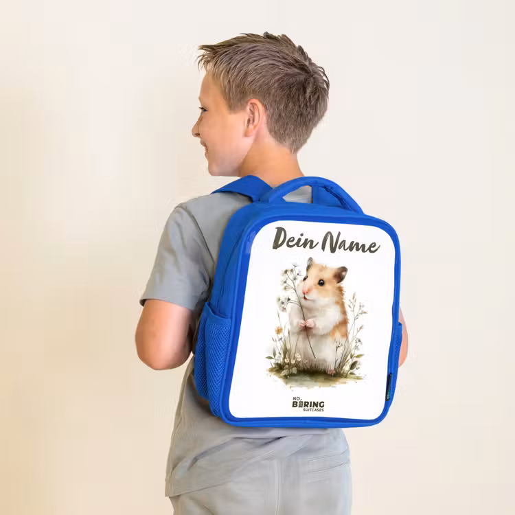 Kinderrucksack - Blau - Tier - Natur - Hamster — 2