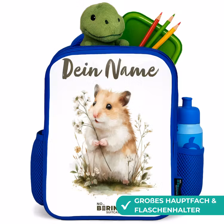 Kinderrucksack - Blau - Tier - Natur - Hamster — 3