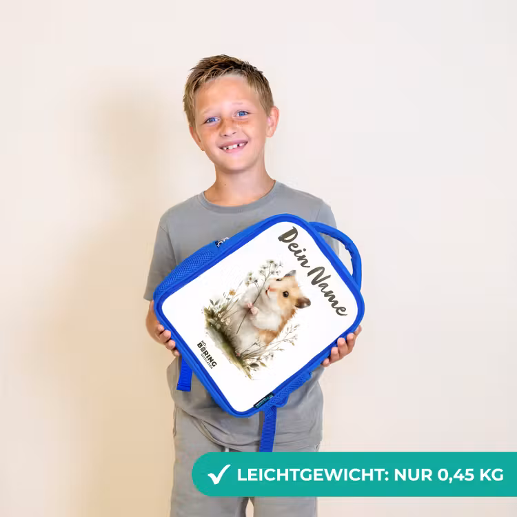 Kinderrucksack - Blau - Tier - Natur - Hamster — 4