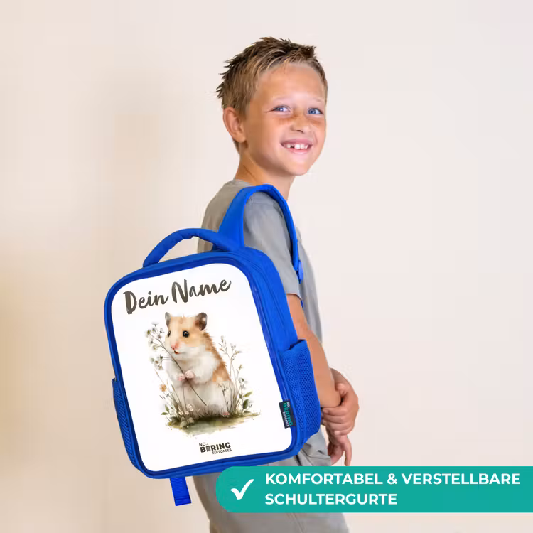 Kinderrucksack - Blau - Tier - Natur - Hamster — 5