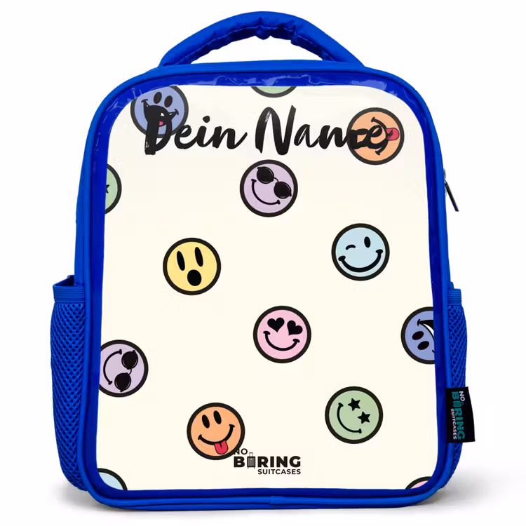 Kinderrucksack - Blau - Verspielter Smiley-Mix — 1