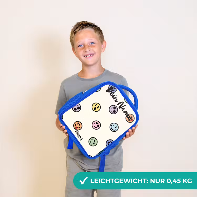 Kinderrucksack - Blau - Verspielter Smiley-Mix — 4