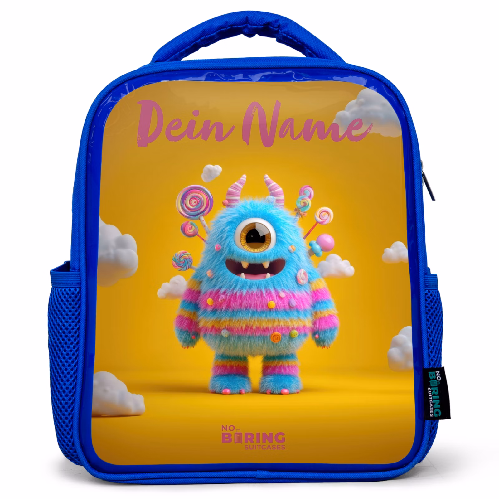 Kinderrucksack - Blau - Süßigkeiten - Monster - Regenbogen — 1