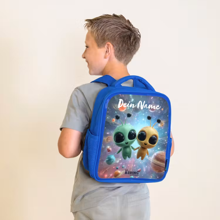 Kinderrucksack - Blau - Fröhliche außerirdische Freunde — 2