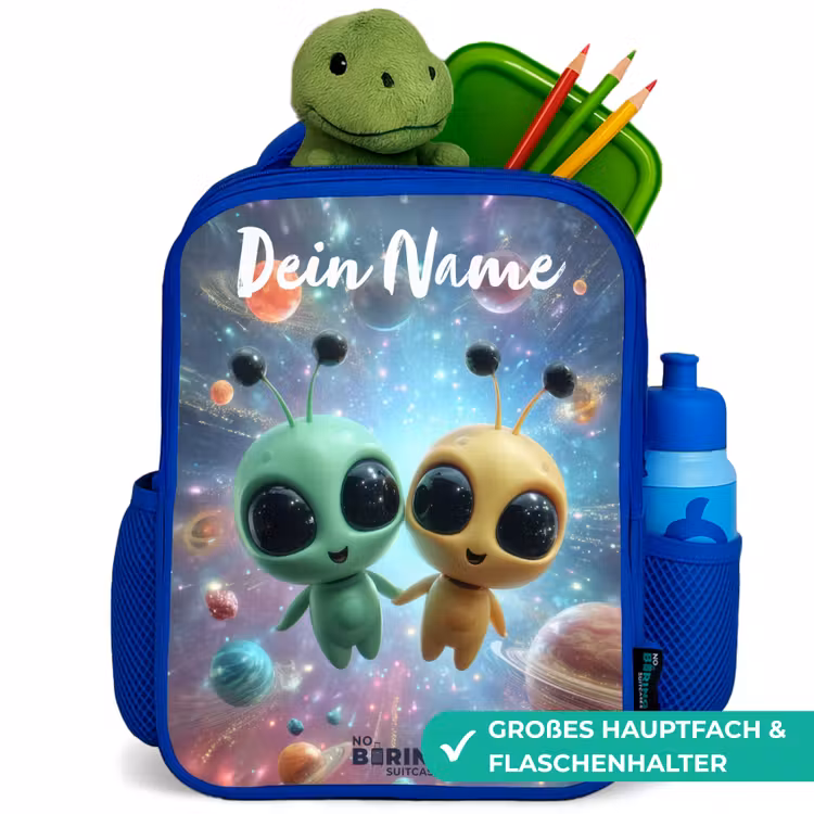 Kinderrucksack - Blau - Fröhliche außerirdische Freunde — 3