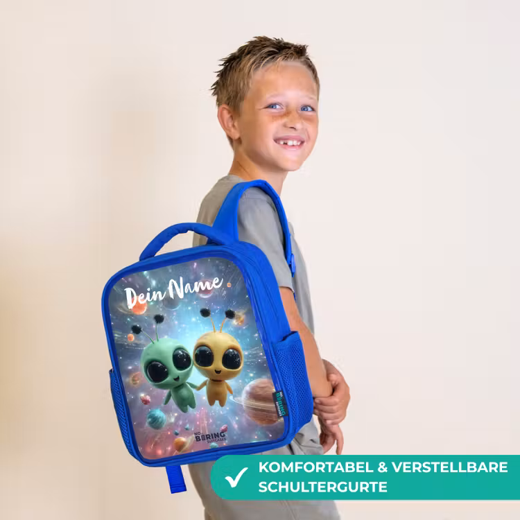 Kinderrucksack - Blau - Fröhliche außerirdische Freunde — 5