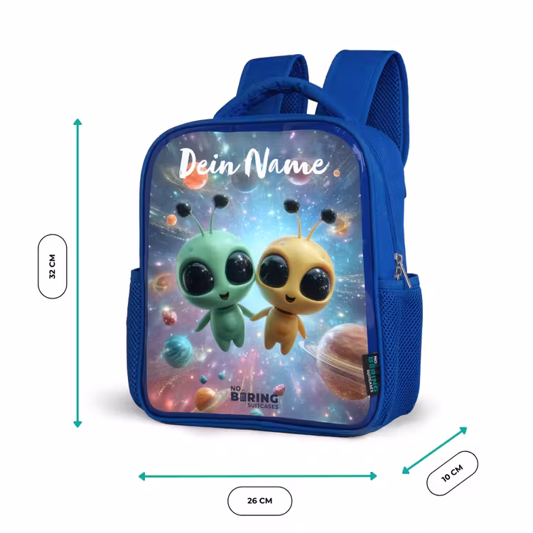 Kinderrucksack - Blau - Fröhliche außerirdische Freunde — 6