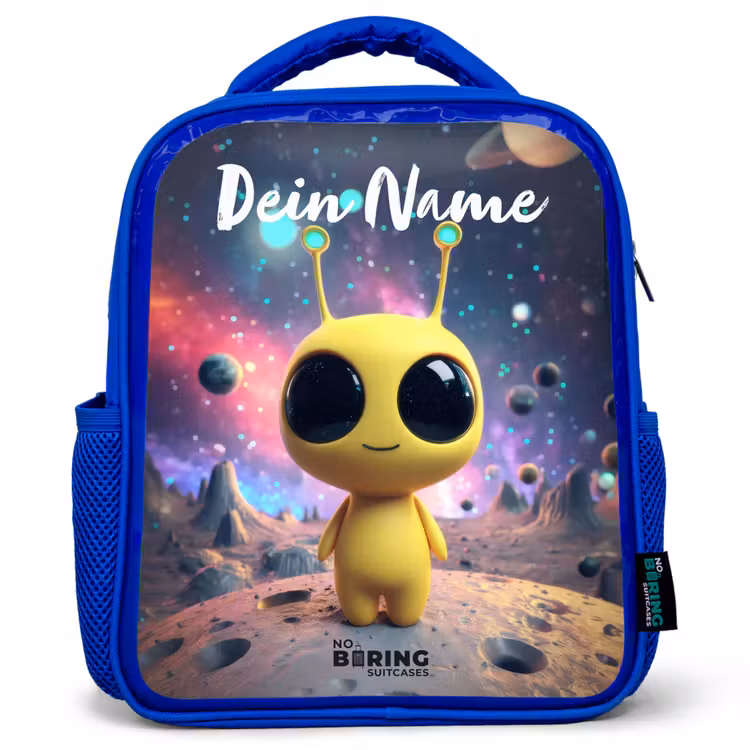 Kinderrucksack - Blau - Fröhlicher kleiner Außerirdischer — 1