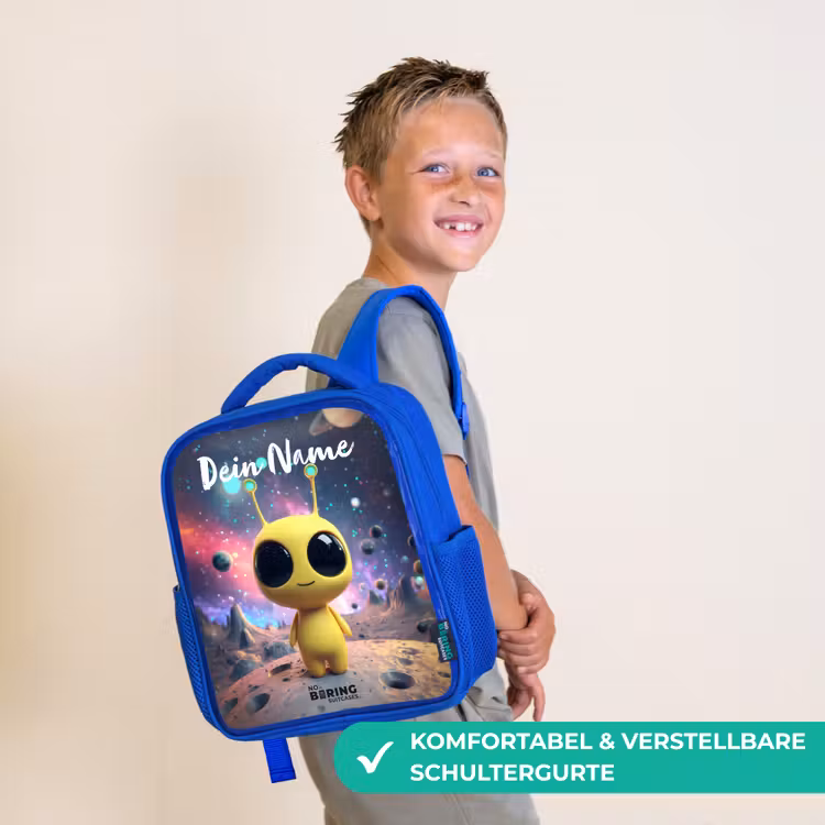 Kinderrucksack - Blau - Fröhlicher kleiner Außerirdischer — 5