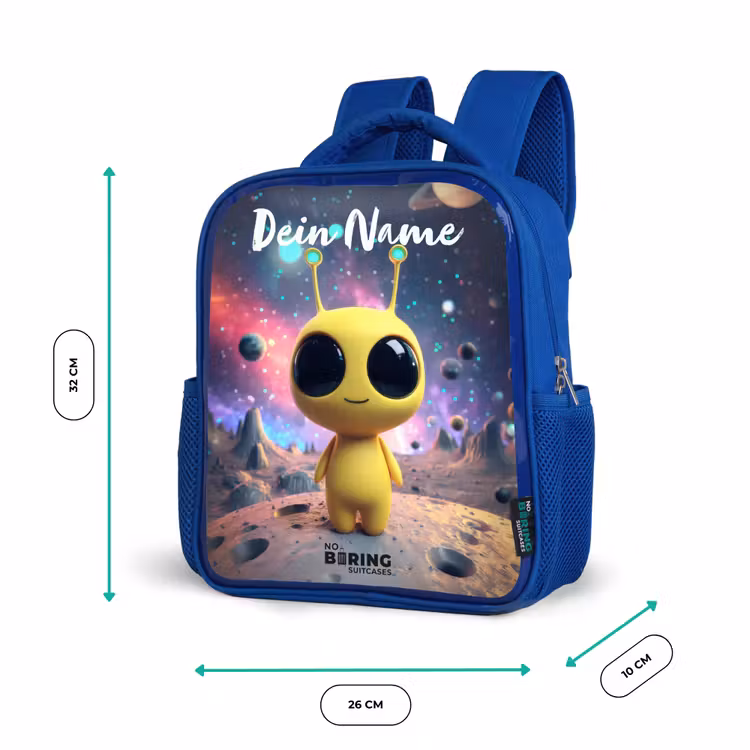 Kinderrucksack - Blau - Fröhlicher kleiner Außerirdischer — 6