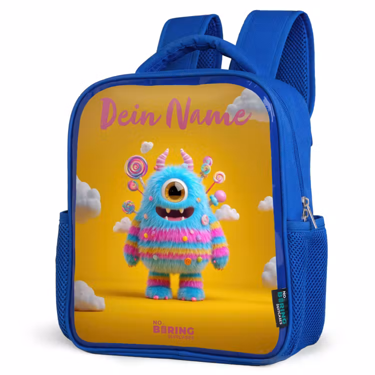 Kinderrucksack - Blau - Süßigkeiten - Monster - Regenbogen — 7