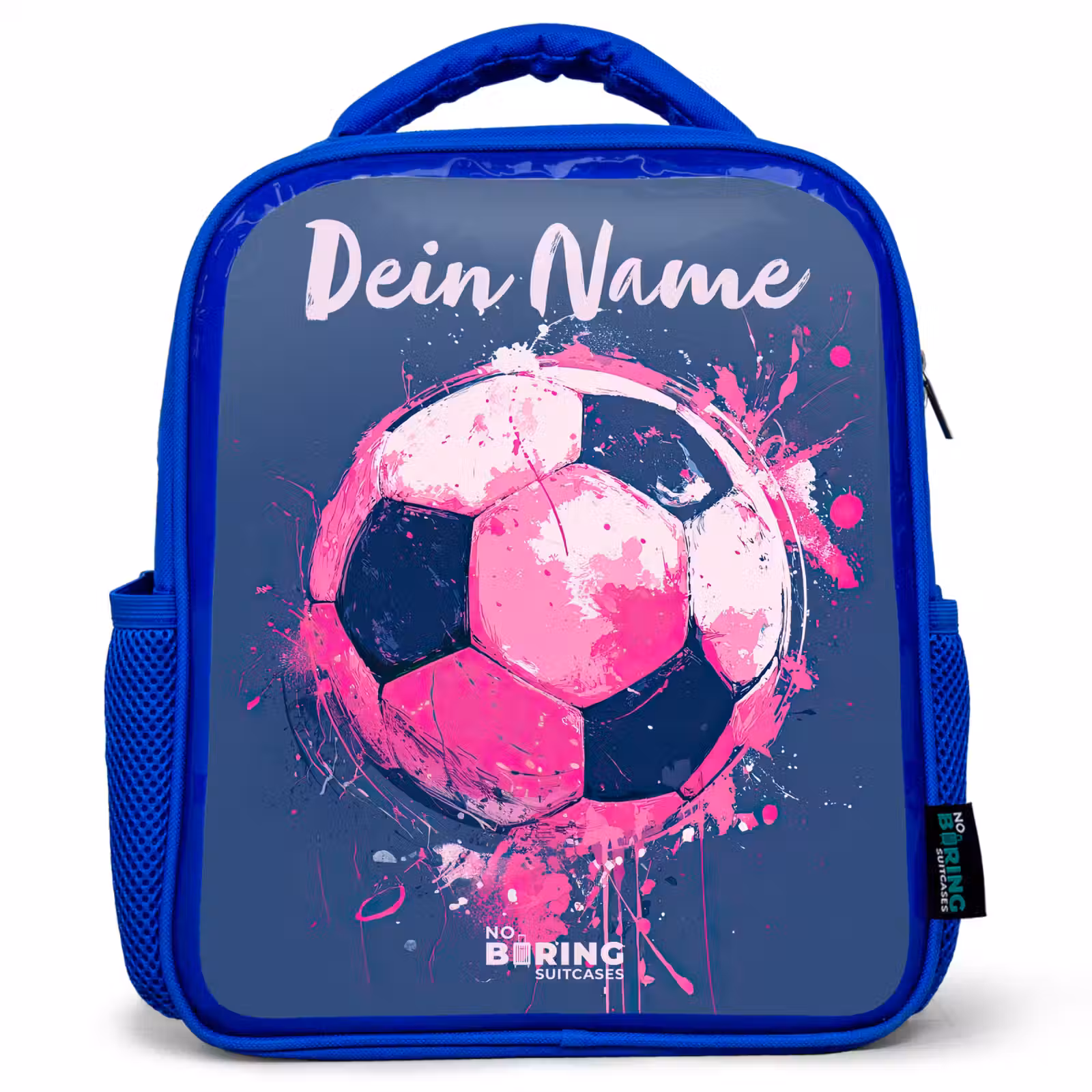 Kinderrucksack mit Namen - Blau - Fußball Vibes - Farbe - Rosa - Blau — 1