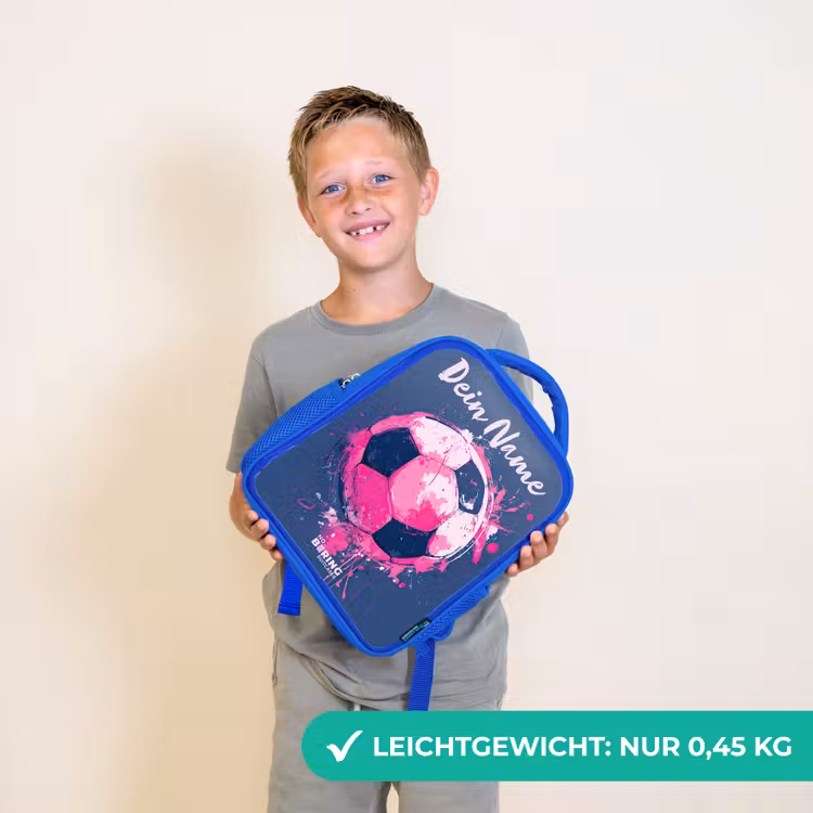 Kinderrucksack mit Namen - Blau - Fußball Vibes - Farbe - Rosa - Blau — 4