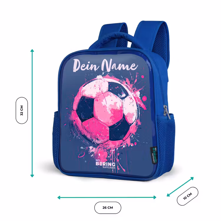 Kinderrucksack mit Namen - Blau - Fußball Vibes - Farbe - Rosa - Blau — 6