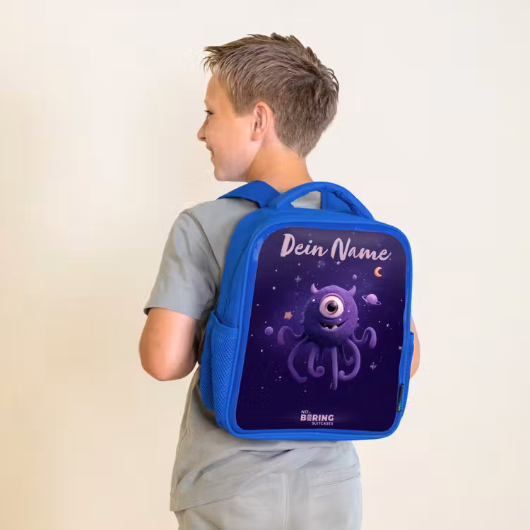 Kinderrucksack - Blau - Kosmisches Tentakelmonster — 2