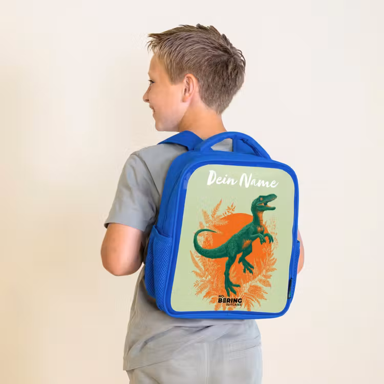 Kinderrucksack - Blau - Dino - Natur - Grün — 2