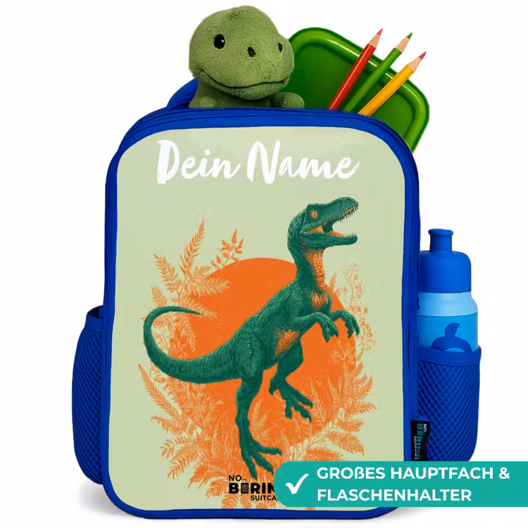 Kinderrucksack - Blau - Dino - Natur - Grün — 3