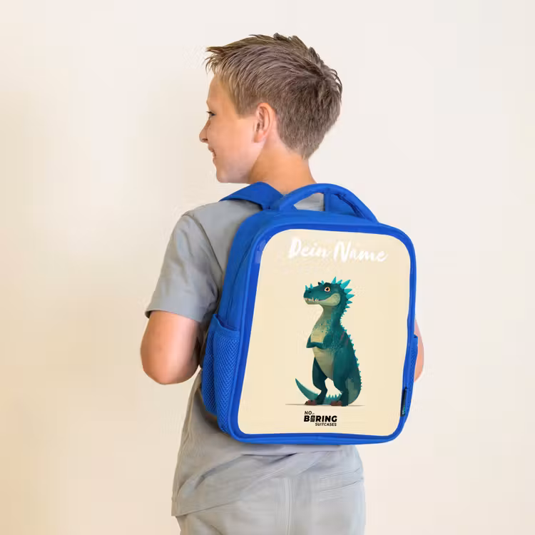 Kinderrucksack - Blau - Dino - Tier - Blau - Grün — 2
