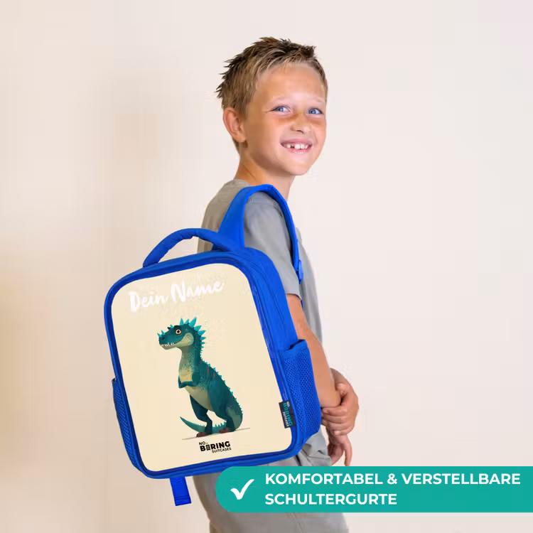 Kinderrucksack - Blau - Dino - Tier - Blau - Grün — 5