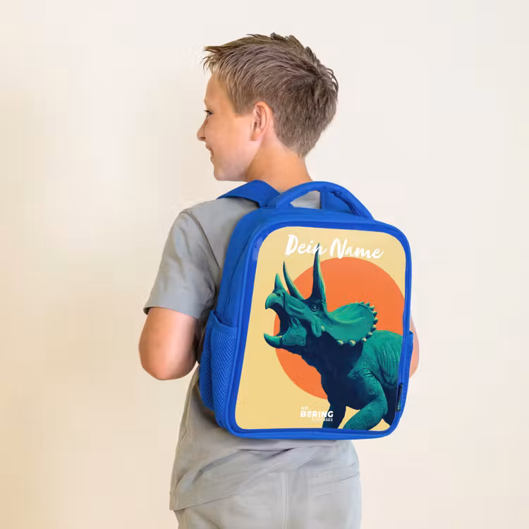 Kinderrucksack - Blau - Dino - Triceratops - Tier — 2