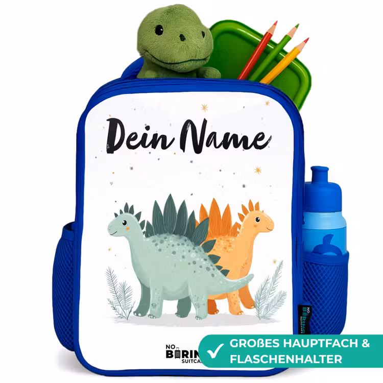 Kinderrucksack - Blau - Dinos - Tiere - Sterne — 3