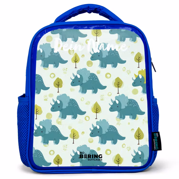 Kinderrucksack - Blau - Dinosaurier - Muster - Natur — 1