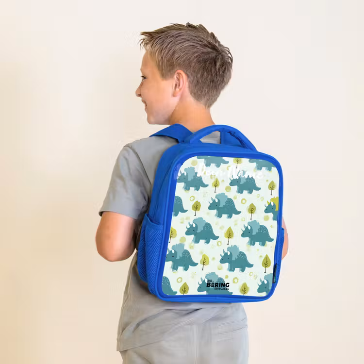 Kinderrucksack - Blau - Dinosaurier - Muster - Natur — 2