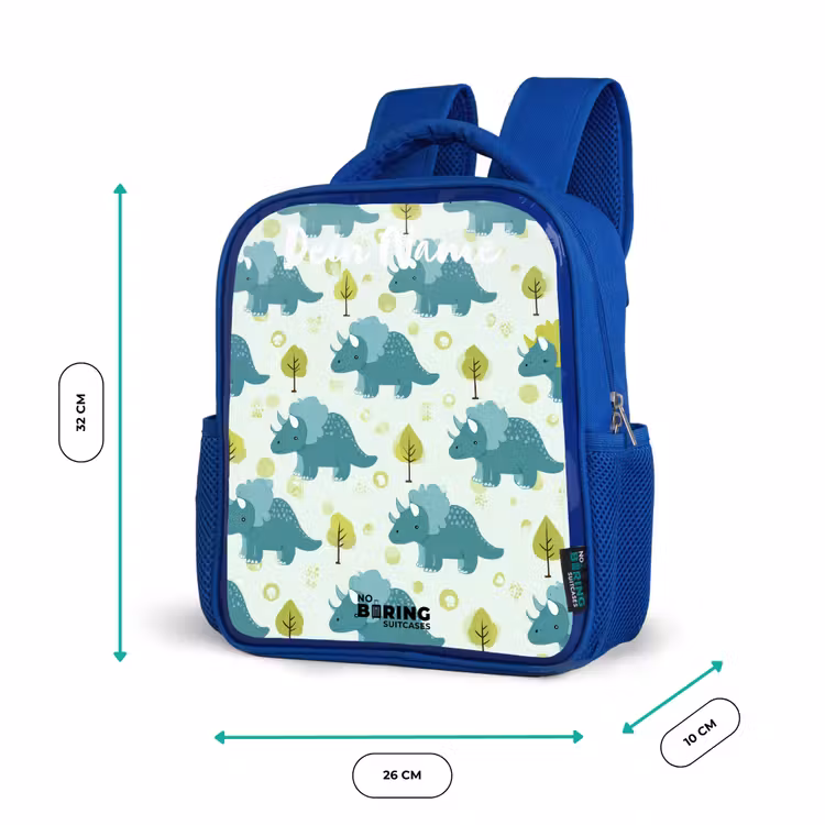Kinderrucksack - Blau - Dinosaurier - Muster - Natur — 6