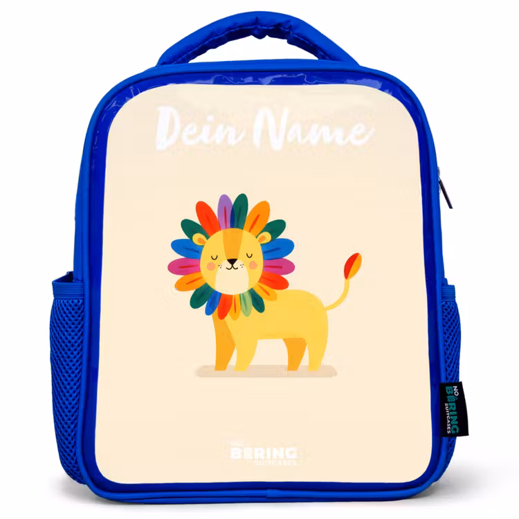 Kinderrucksack - Blau - Löwe - Mähne - Farbenfroh — 1