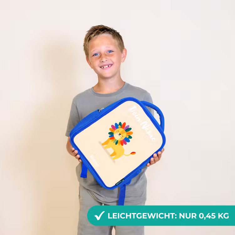 Kinderrucksack - Blau - Löwe - Mähne - Farbenfroh — 4