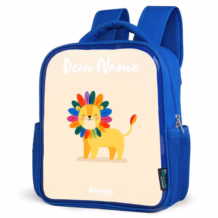 Kinderrucksack - Blau - Löwe - Mähne - Farbenfroh — 7