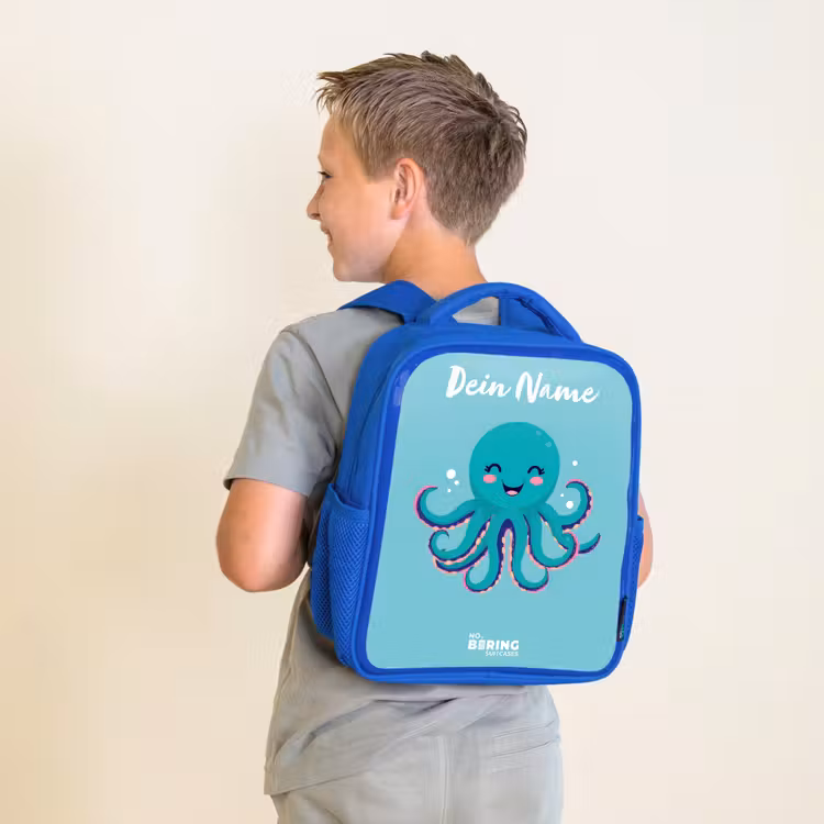 Kinderrucksack - Blau - Oktopus - Wasser - Blau — 2