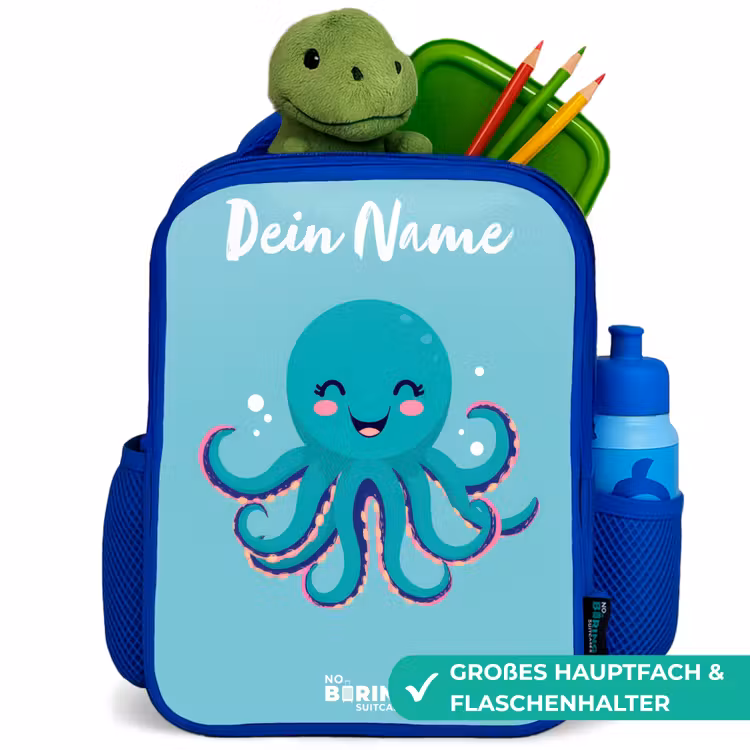 Kinderrucksack - Blau - Oktopus - Wasser - Blau — 3