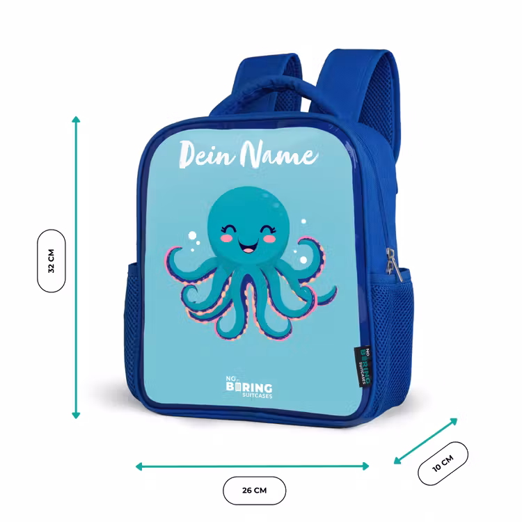 Kinderrucksack - Blau - Oktopus - Wasser - Blau — 6
