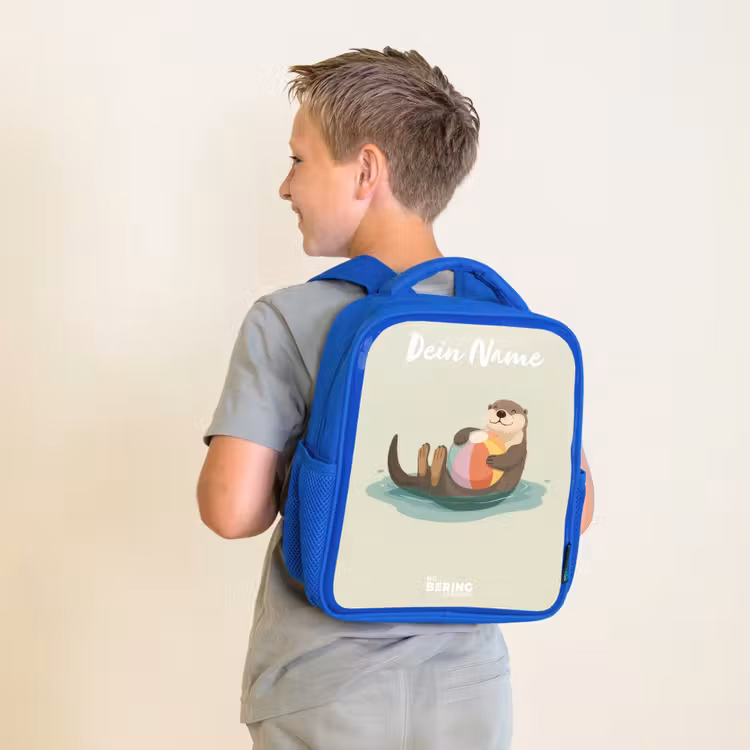 Kinderrucksack - Blau - Otter - Strandball - Wasser — 2