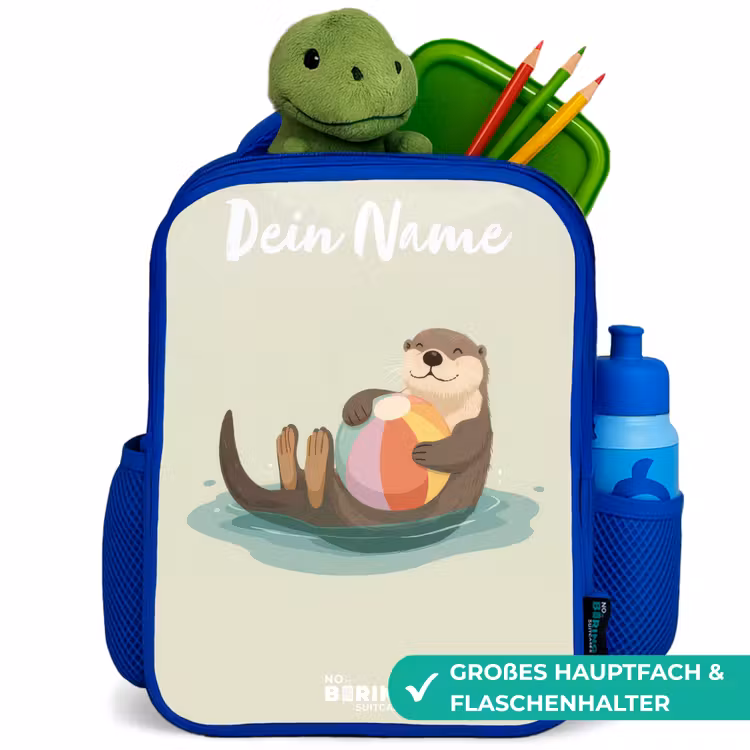 Kinderrucksack - Blau - Otter - Strandball - Wasser — 3