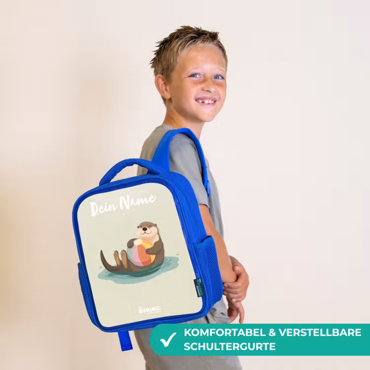 Kinderrucksack - Blau - Otter - Strandball - Wasser — 5